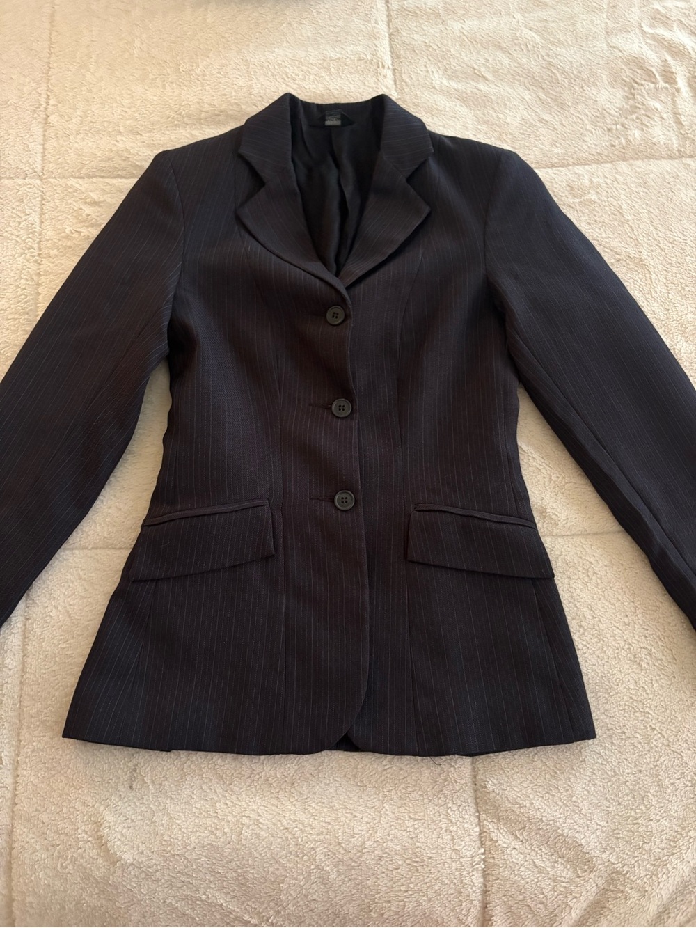 English Pinstripe Black Junior Youth Show Jacket
